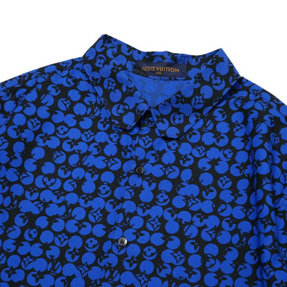 Louis Vuitton Perforated Monogram Pattern Long Sleeve Shirt XXL Blue Black