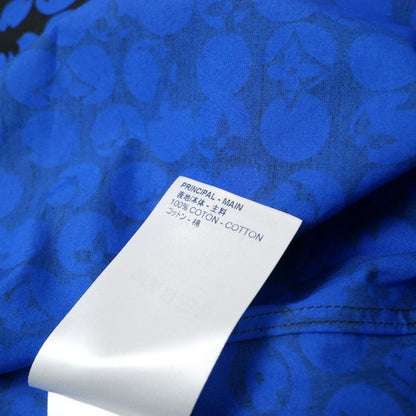 Louis Vuitton Perforated Monogram Pattern Long Sleeve Shirt XXL Blue Black