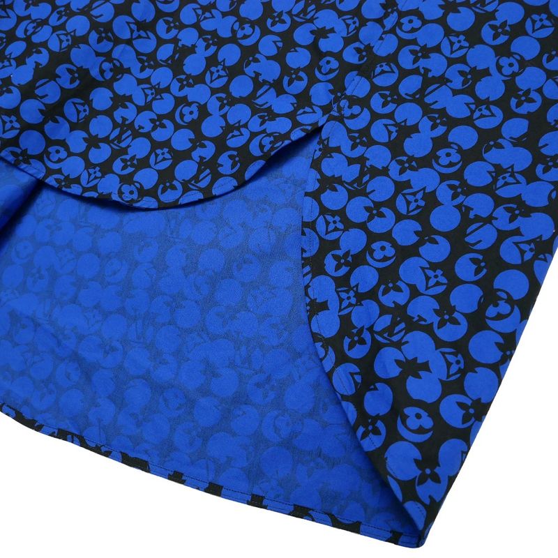 Louis Vuitton Perforated Monogram Pattern Long Sleeve Shirt XXL Blue Black
