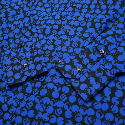 Louis Vuitton Perforated Monogram Pattern Long Sleeve Shirt XXL Blue Black