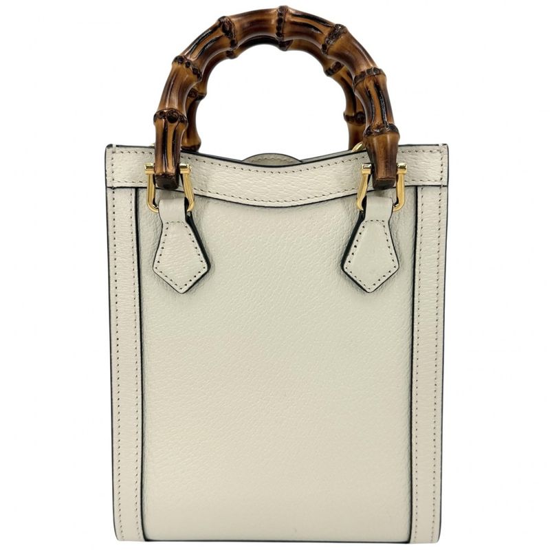 Gucci 3WAY Women's Bamboo Diana Mini Tote Bag Handbag Shoulder Crossbody GG
