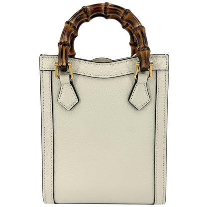 Gucci 3WAY Women's Bamboo Diana Mini Tote Bag Handbag Shoulder Crossbody GG