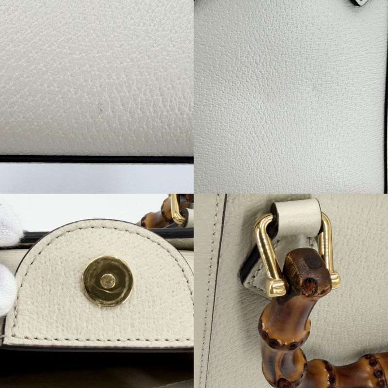 Gucci 3WAY Women's Bamboo Diana Mini Tote Bag Handbag Shoulder Crossbody GG