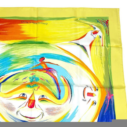 HERMES Carre 90 Smiles In Third Millenary Scarf Silk Red