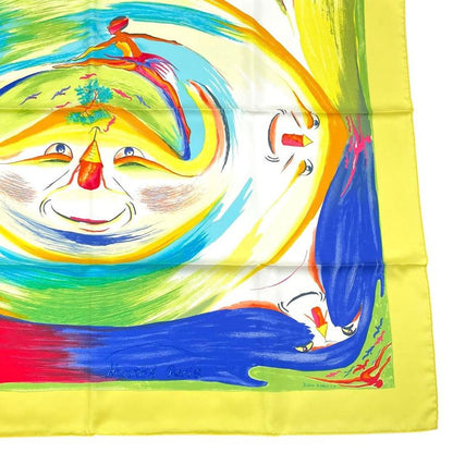HERMES Carre 90 Smiles In Third Millenary Scarf Silk Red