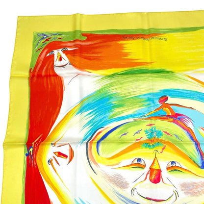 HERMES Carre 90 Smiles In Third Millenary Scarf Silk Red