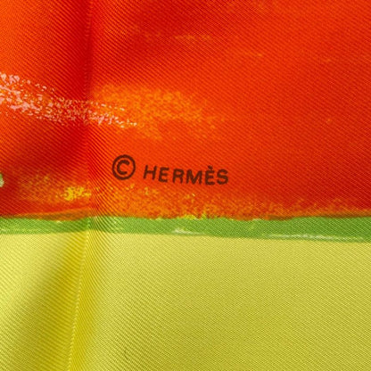 HERMES Carre 90 Smiles In Third Millenary Scarf Silk Red