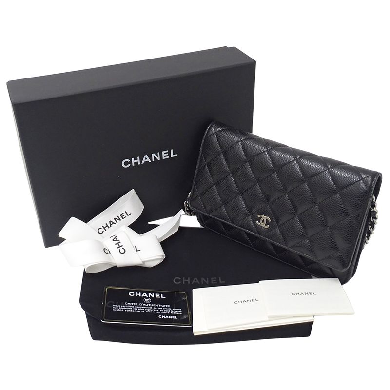 CHANEL Wallet Matelasse Women's Brand Shoulder Wallet Chain Wallet Caviar Skin