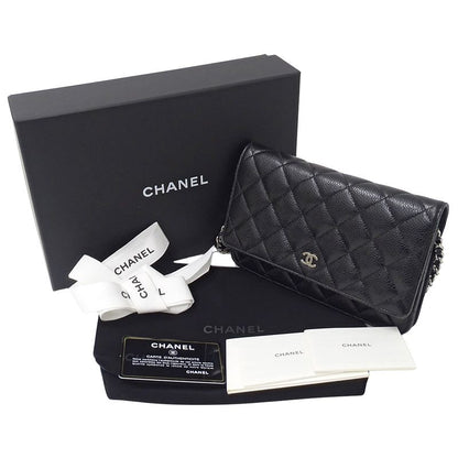 CHANEL Wallet Matelasse Women's Brand Shoulder Wallet Chain Wallet Caviar Skin