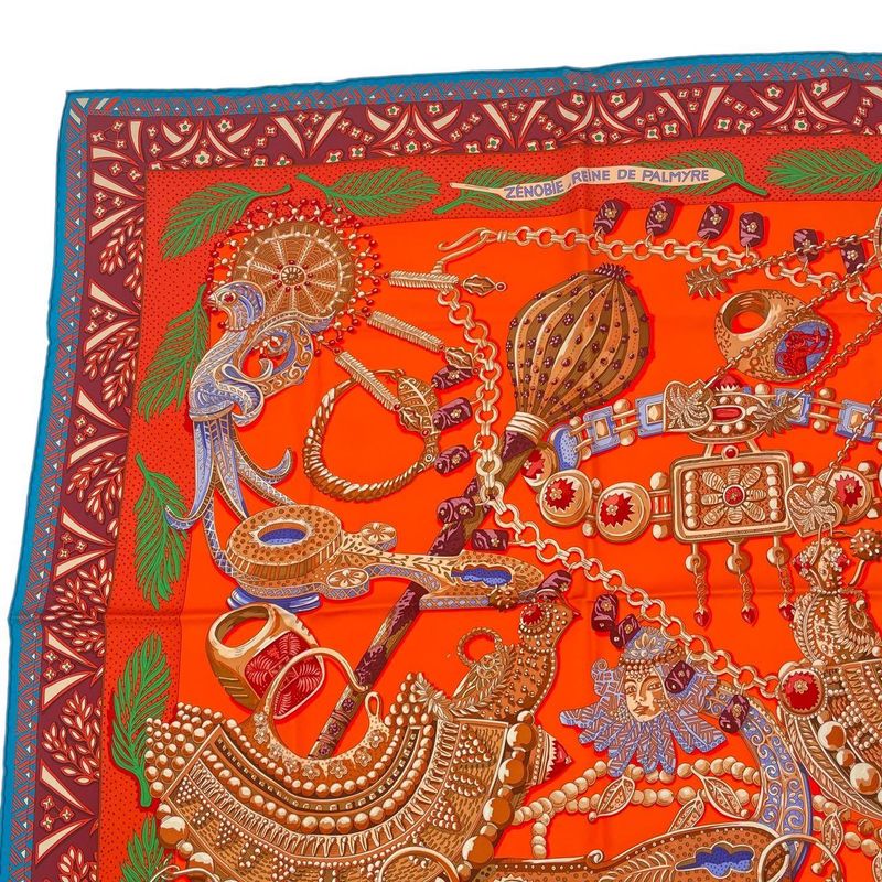 HERMES Carre 90 Scarf Silk Jean Zenobie Reine DE Palmyre Queen Of Palmyra