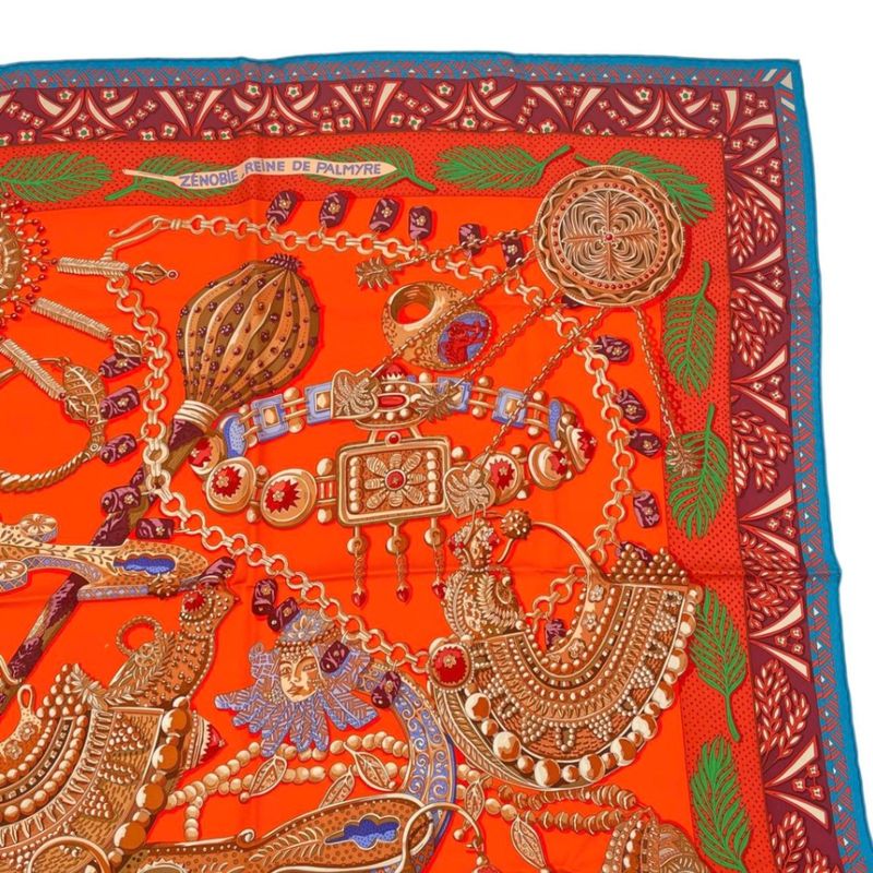 HERMES Carre 90 Scarf Silk Jean Zenobie Reine DE Palmyre Queen Of Palmyra