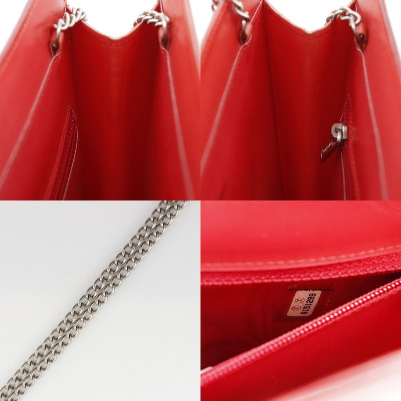 CHANEL Hologram Chain Shoulder - Coco Mark Vinyl Red Women's Shoulder Bag