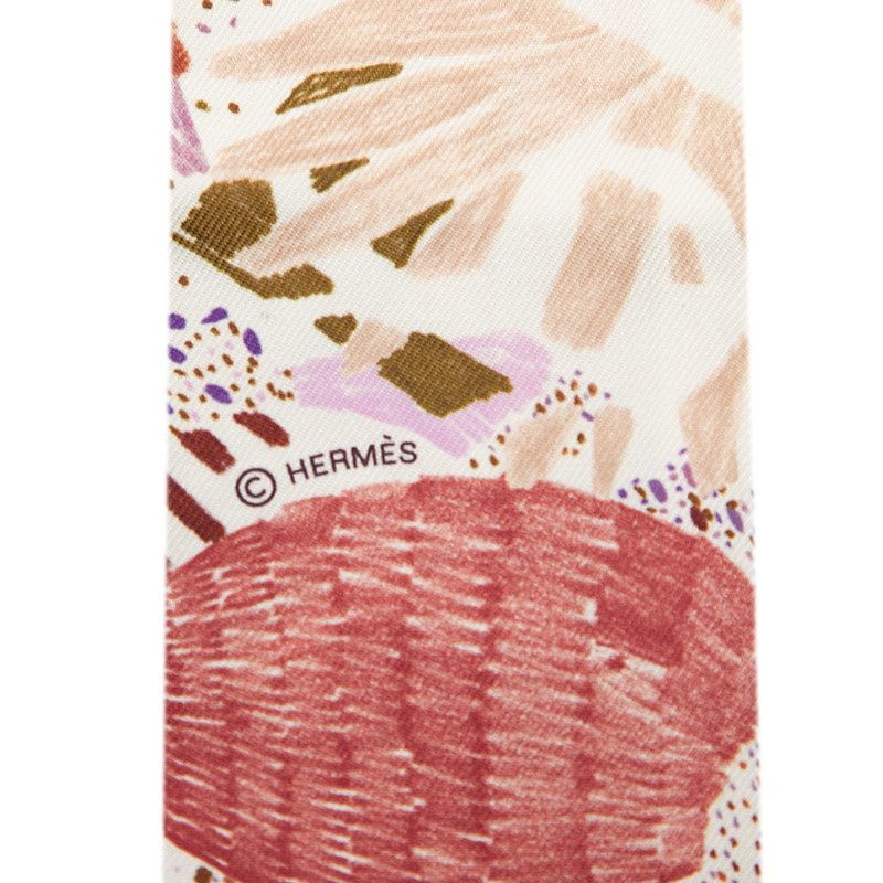 HERMES Twili - Chacun Fait Son Nid Each Nest Building White Multicolor - Silk