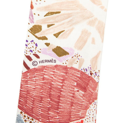 HERMES Twili - Chacun Fait Son Nid Each Nest Building White Multicolor - Silk