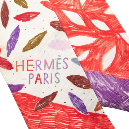 HERMES Twili - Chacun Fait Son Nid Each Nest Building White Multicolor - Silk