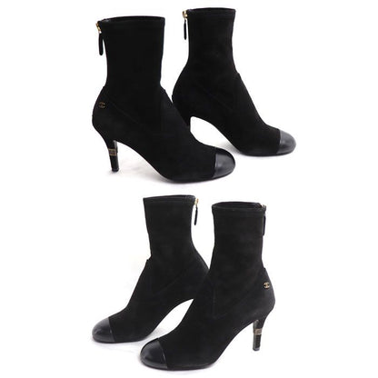 CHANEL Ankle Boots Black G39406 Y56130 943005 36 Ladies Used