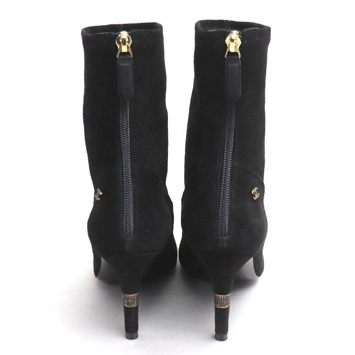 CHANEL Ankle Boots Black G39406 Y56130 943005 36 Ladies Used