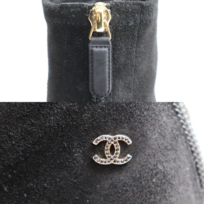 CHANEL Ankle Boots Black G39406 Y56130 943005 36 Ladies Used