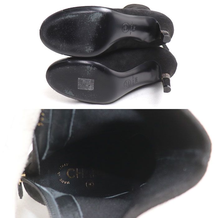 CHANEL Ankle Boots Black G39406 Y56130 943005 36 Ladies Used