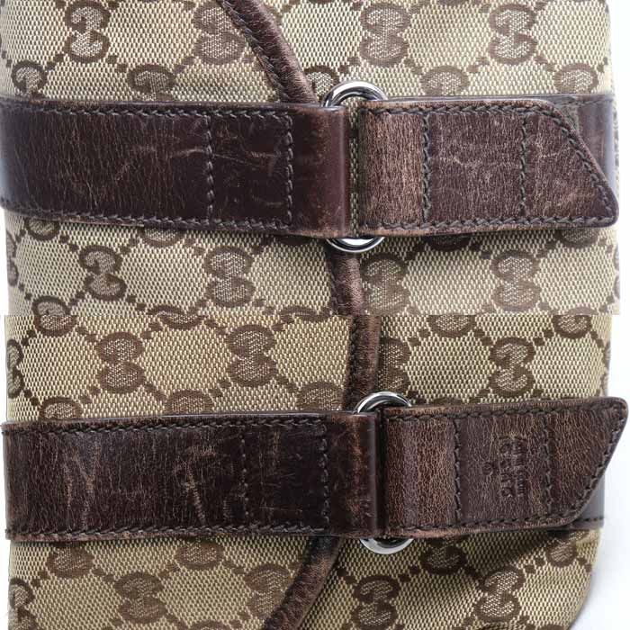 GUCCI GG Canvas Waist Bag Body Bag Beige Brown 145851 Unisex Used