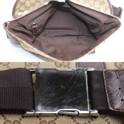 GUCCI GG Canvas Waist Bag Body Bag Beige Brown 145851 Unisex Used