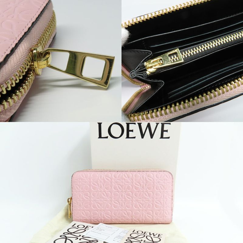 LOEWE Medium Zip Around Wallet 107.55p31 Anagram Wallet Pink Calfskin