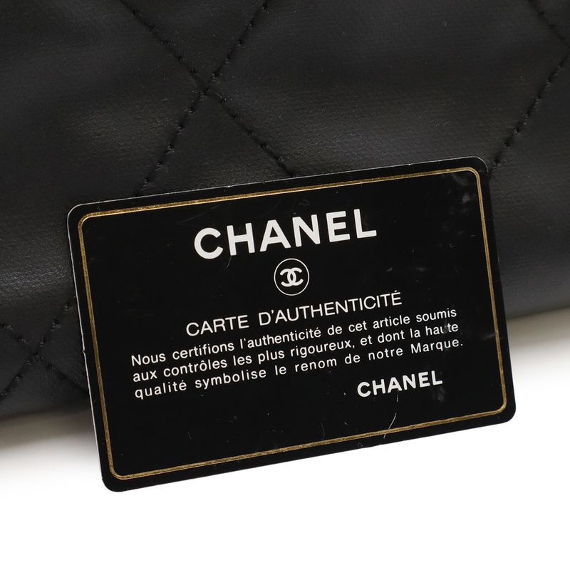 CHANEL Paris Biarritz Tote PM Tote Bag Shoulder Bag Coated Canvas Leather Black