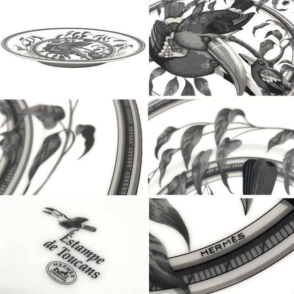 HERMES Estampe De Toucan Dina Plate 27cm (10.63in) Large Plate Bird