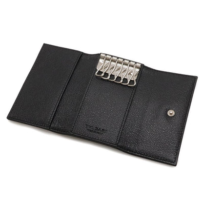 BVLGARI Mirelige 6 Key Case Coated Heritage Canvas Leather Black Silver-hardware