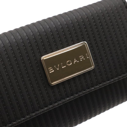 BVLGARI Mirelige 6 Key Case Coated Heritage Canvas Leather Black Silver-hardware