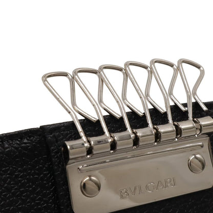 BVLGARI Mirelige 6 Key Case Coated Heritage Canvas Leather Black Silver-hardware