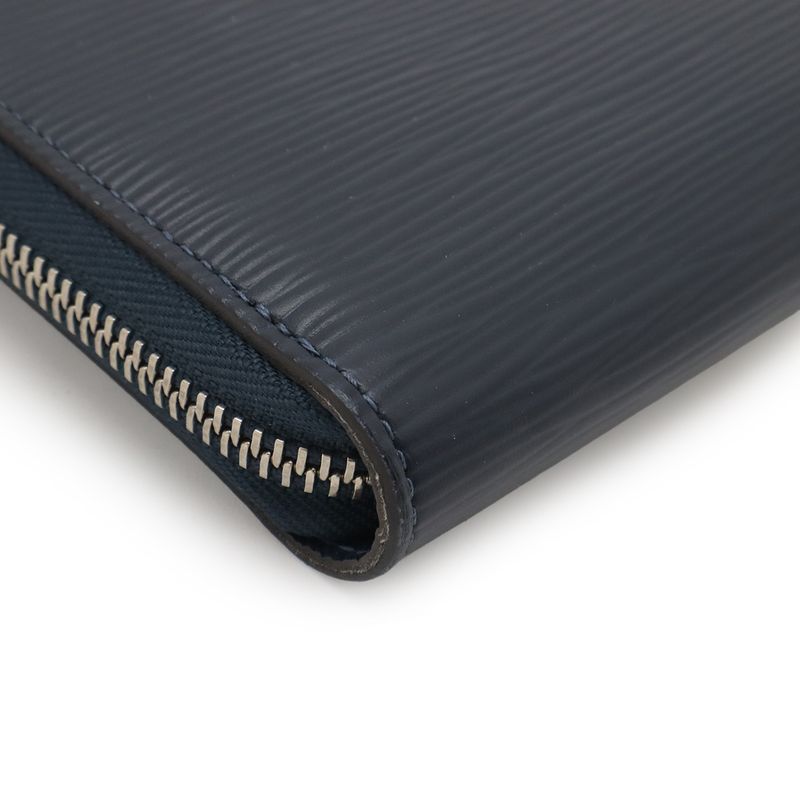 Louis Vuitton Epi Zippi Organizer NM Round Zipper Long Wallet Blue Marine Navy