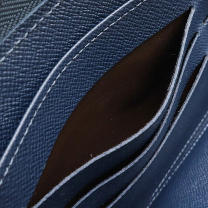 Louis Vuitton Epi Zippi Organizer NM Round Zipper Long Wallet Blue Marine Navy