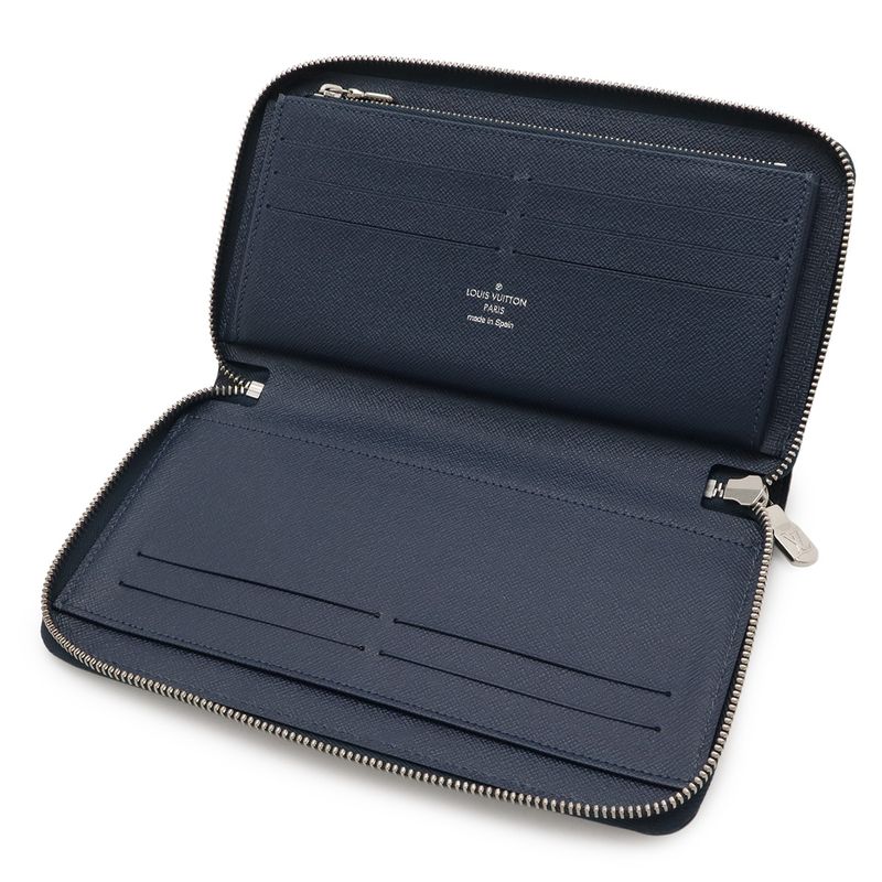 Louis Vuitton Epi Zippi Organizer NM Round Zipper Long Wallet Blue Marine Navy