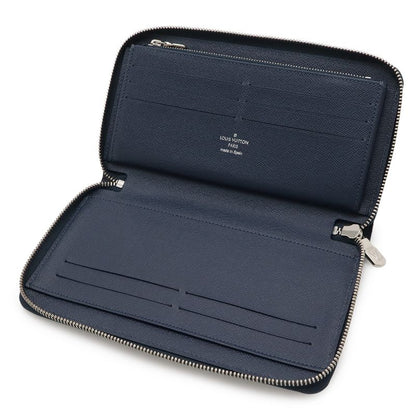 Louis Vuitton Epi Zippi Organizer NM Round Zipper Long Wallet Blue Marine Navy