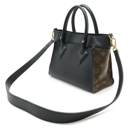 Louis Vuitton Monogram On My Side PM Handbag 2WAY Shoulder Bag Leather Noir