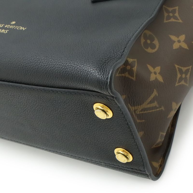 Louis Vuitton Monogram On My Side PM Handbag 2WAY Shoulder Bag Leather Noir