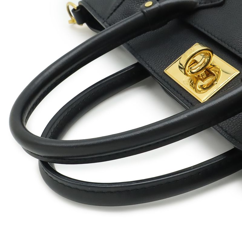 Louis Vuitton Monogram On My Side PM Handbag 2WAY Shoulder Bag Leather Noir