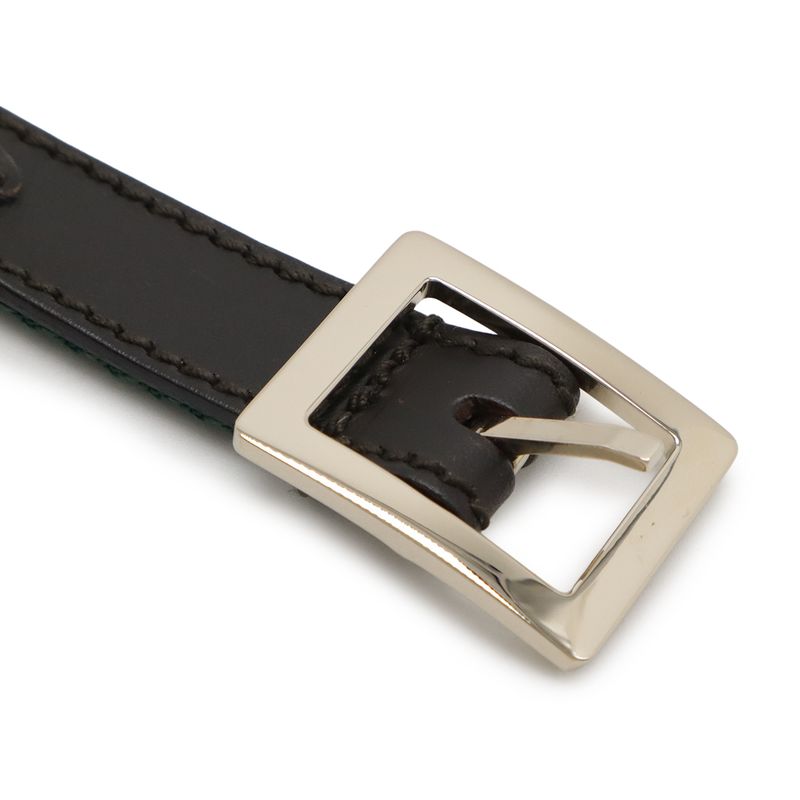GUCCI Sherry Line Pet Lead Collar Set Dog Walking Studs Leather Dark Brown Gold