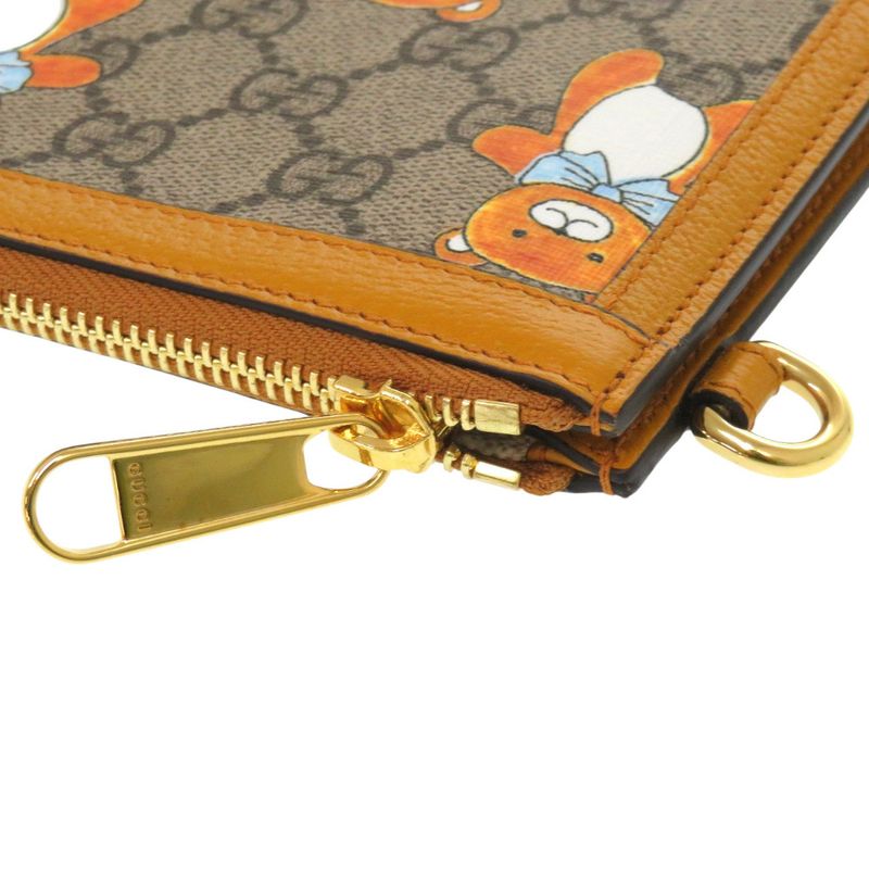 GUCCI × Kai Teddy Bear 660162 GG Supreme Canvas Calf Beige Clutch Bag 0272 KAI