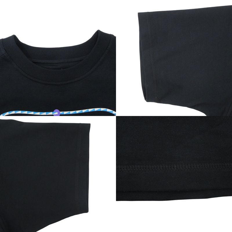 HERMES Figure Artistique 3h4609dl Cotton Black Short Sleeve T-shirt 0934 HERMES