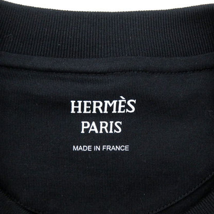 HERMES Figure Artistique 3h4609dl Cotton Black Short Sleeve T-shirt 0934 HERMES