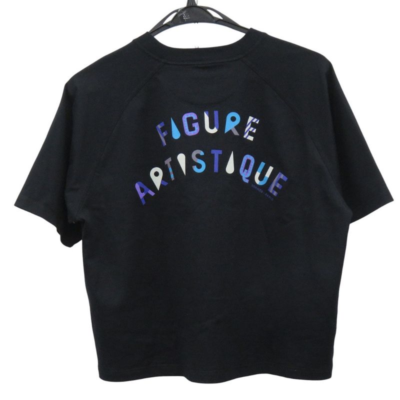 HERMES Figure Artistique 3h4609dl Cotton Black Short Sleeve T-shirt 0934 HERMES