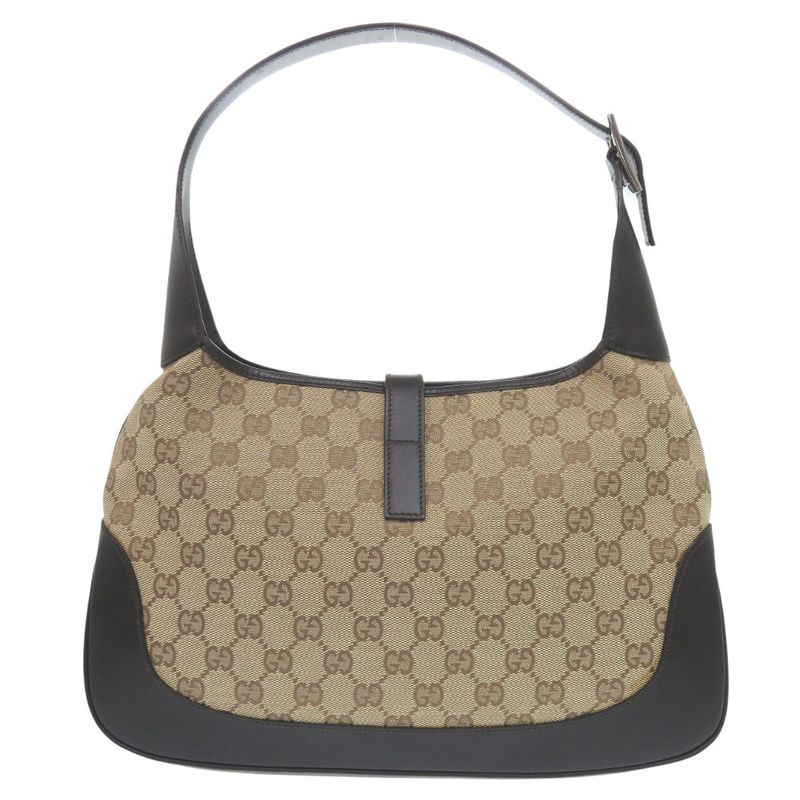 GUCCI GG Canvas Jack-sherry One Shoulder-00963 Leather Brown Beige Black