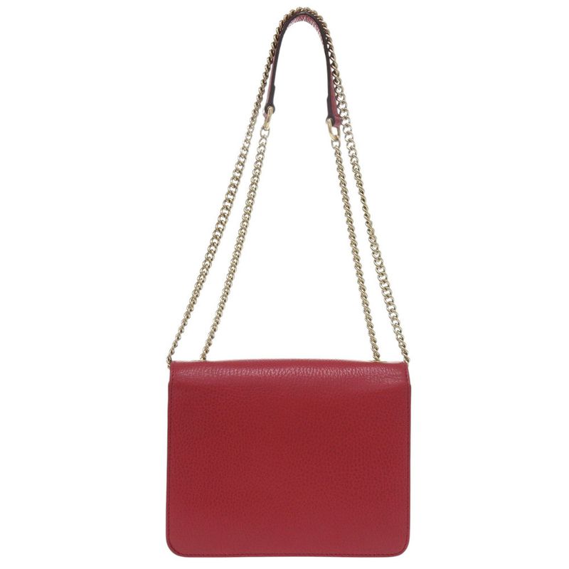 GUCCI Interlocking G Chain Shoulder Bag 510304203998 Leather Red 1068 GUCCI