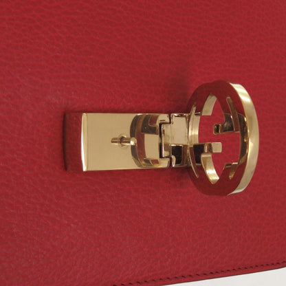 GUCCI Interlocking G Chain Shoulder Bag 510304203998 Leather Red 1068 GUCCI