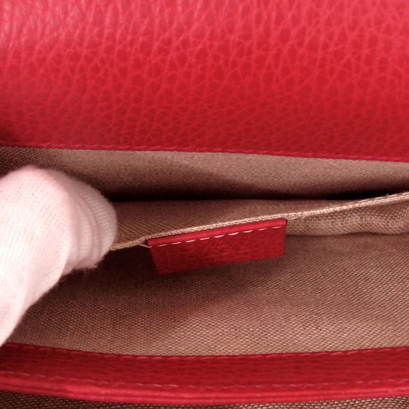 GUCCI Interlocking G Chain Shoulder Bag 510304203998 Leather Red 1068 GUCCI