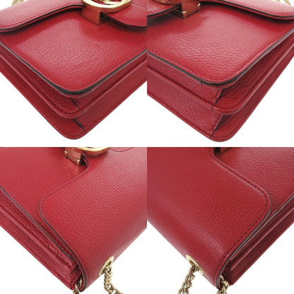 GUCCI Interlocking G Chain Shoulder Bag 510304203998 Leather Red 1068 GUCCI