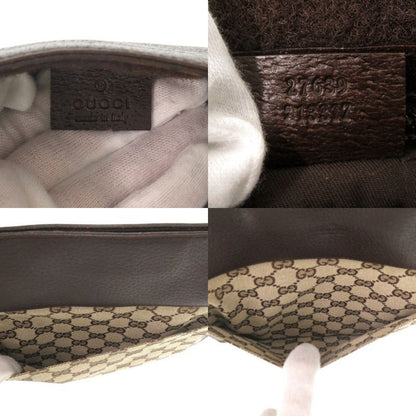 GUCCI Sherry Line GG Canvas Messenger Bag 27639 213317 Body Bag Leather Brown