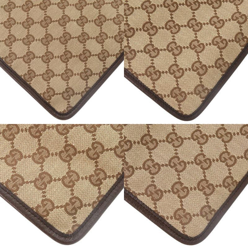 GUCCI Sherry Line GG Canvas Messenger Bag 27639 213317 Body Bag Leather Brown